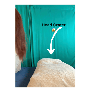 cushion collapse causes crater in pillow from head sink crown lift insert system neck support