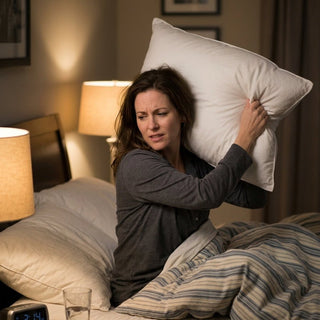 person adjusting pillow height to fix neck alignment, crown lift pillow insert for neck support