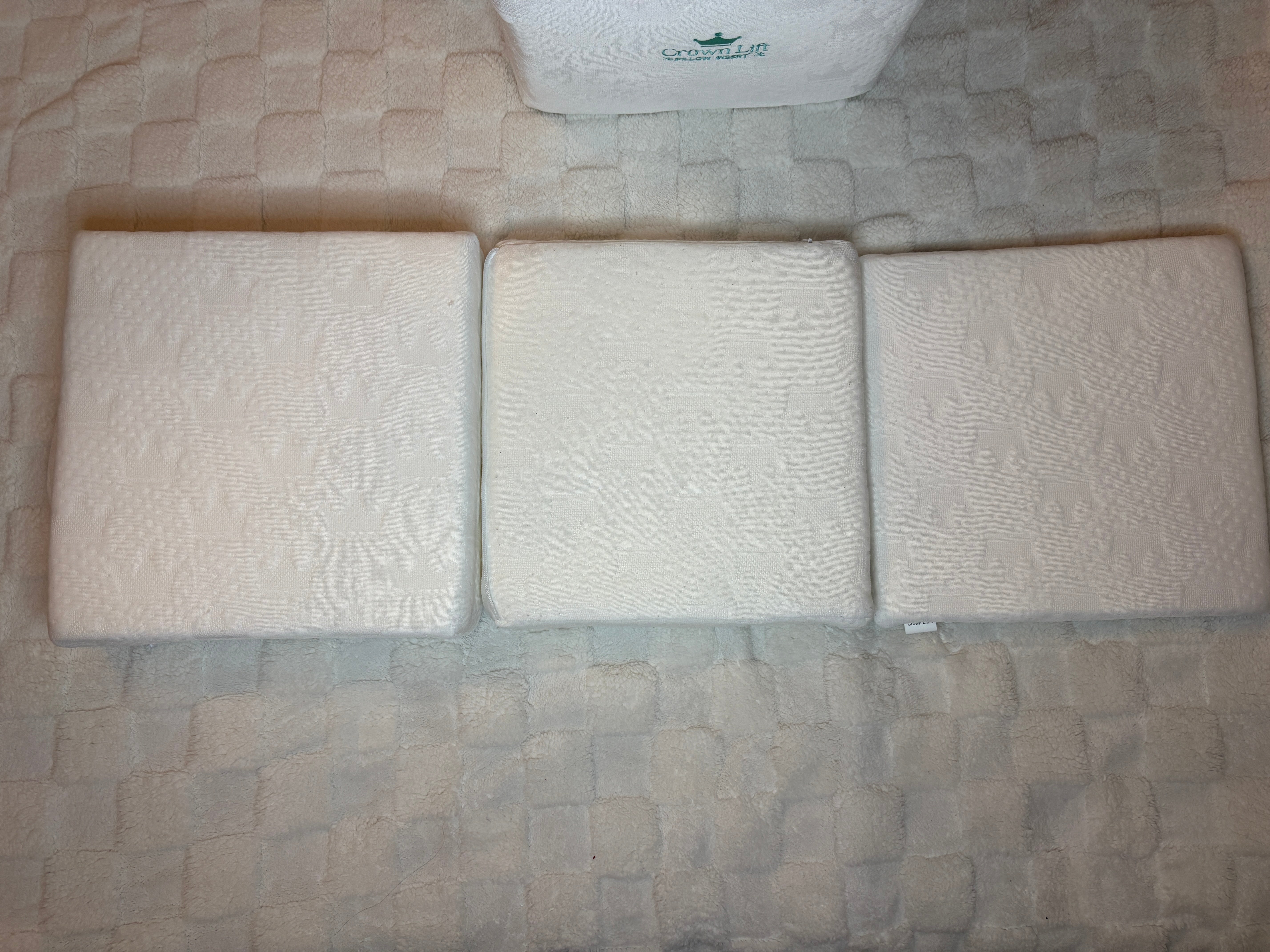 Crown Lift Inserts laying side by side. 1", 2", 3"