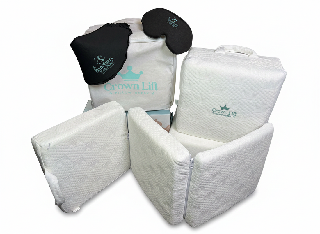 Crown Lift insert system with case, eye mask, hot/cold neck wrap, and all three inserts. 1", 2", 3" all included as the system sold