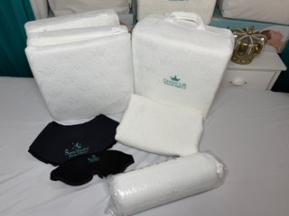 Sanctuary Sleep Crown Lift® Pillow Fix adjustable neck support pillow insert shown in a close-up image.