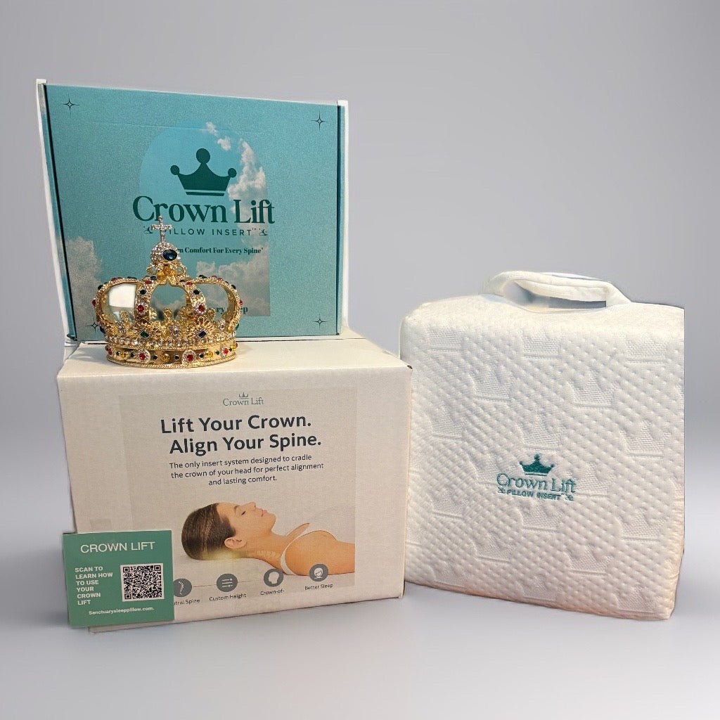 Crown Lift Pillow Insert™ Sleep System - Adjustable Head Support - Sanctuary Sleep Pillow