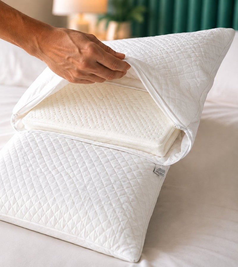 crown lift restoring neck support to pillow. Adjustable support for pillows.