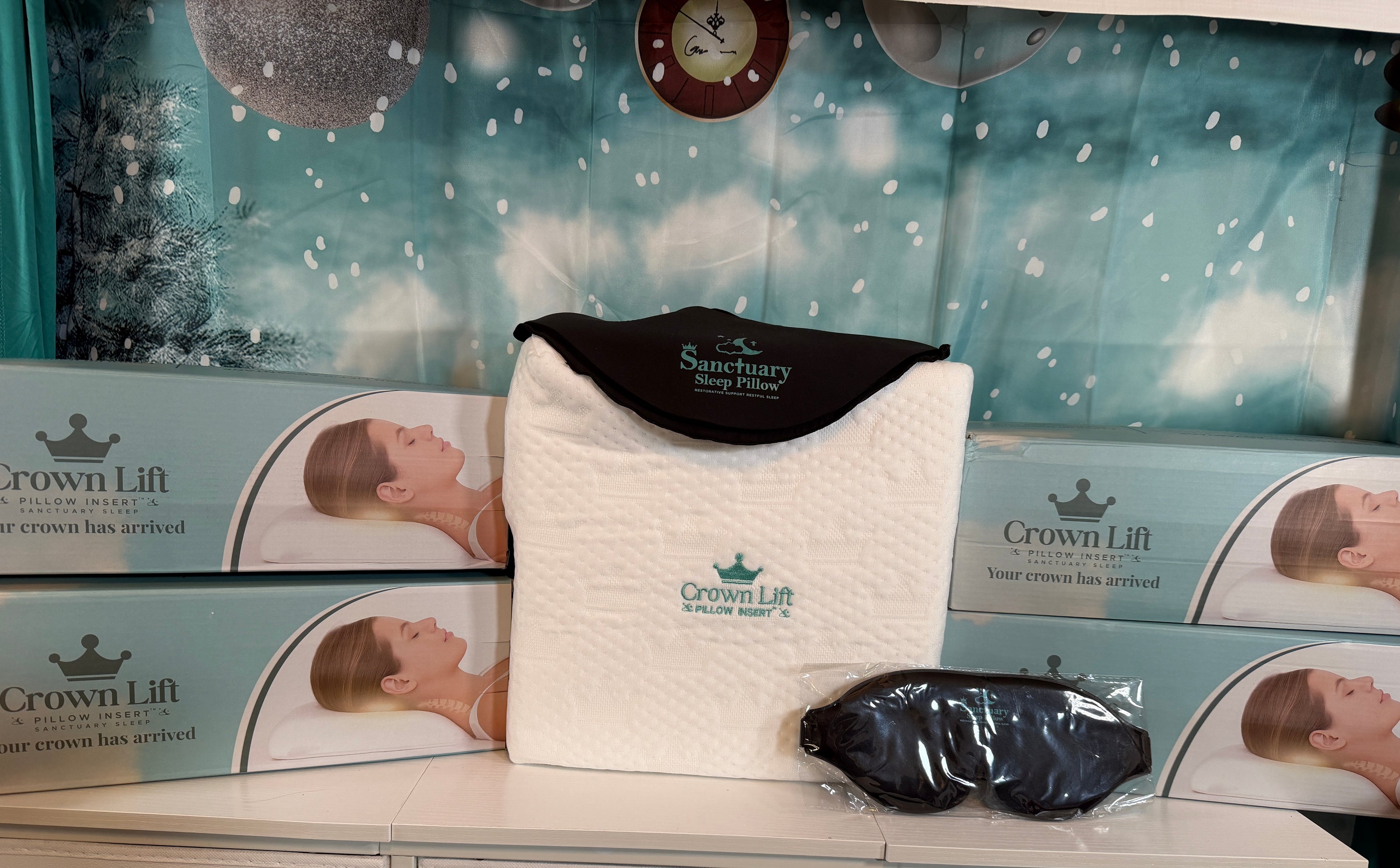 crown lift inserts stop the head drop or sink in pillows, restores life back to pillows, no more flat pillows, fixes the neck crick, no other system like it on the market, fixes all flat pillows with a simple lift and support beneath the head.patent pending system