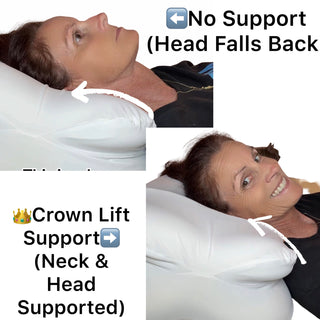 Sanctuary Sleep Crown Lift® Pillow Fix adjustable neck support pillow insert demonstrated by founder Danielle.