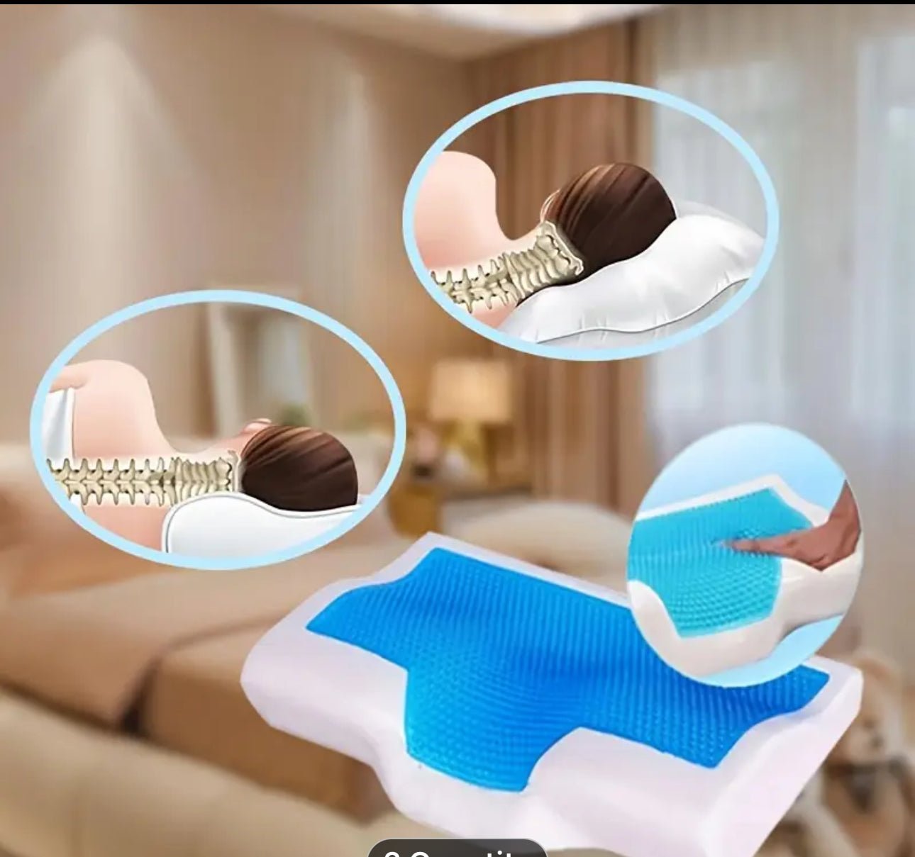 The Promise Gel Pillow - Sanctuary Sleep Pillow showing spinal alignment