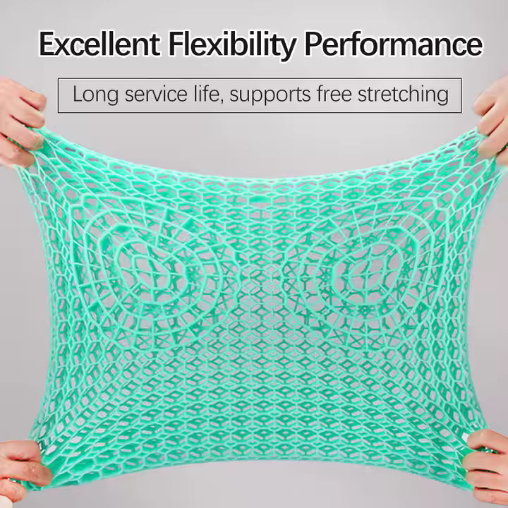 teal TPE gel cushion showing its versatility to stretch